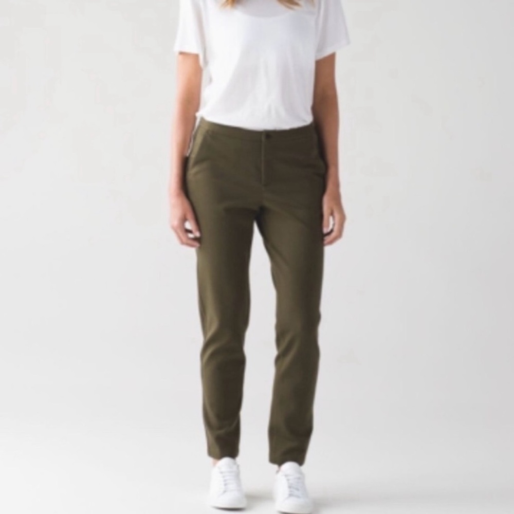 Lululemon City Trek Trousers in Military Green